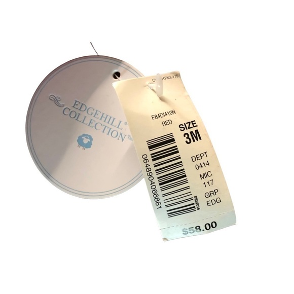 EDGEHILL COLLECTION - INFANT GIRLS RED FORMAL DRESS SIZE 3 MONTHS NWT - Picture 3 of 9